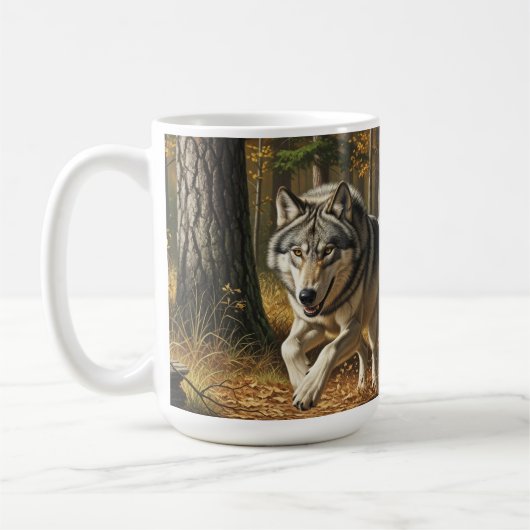 Wolf coffee Mug 11 0z or 15 0z. style 1 (Gauche)