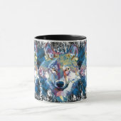 Wolf Coffee Mug - Retro Wolf Polygon (Centre)