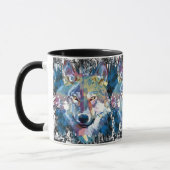 Wolf Coffee Mug - Retro Wolf Polygon (Gauche)