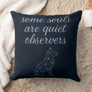 Wolf Constellation Indigo Celestial Throw Pillow Kussen