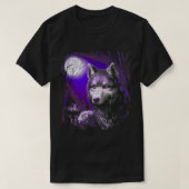 Wolf Cool Wolves Forest Tree Moon T-shirt (Design voorkant)