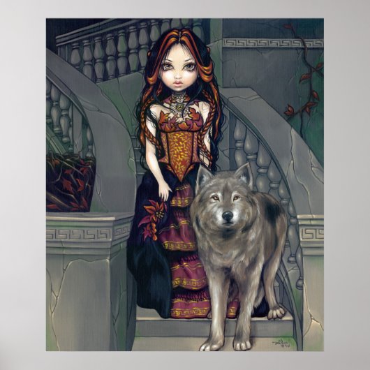 Wolf Countess ART PRINT wolves gothic vampire (Voorkant)