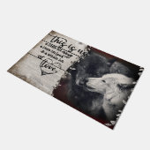 Wolf Couples Mat, Cute Wolf Picture Rug Deurmat (Schuin)