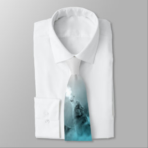 Wolf Cries in Winter Blue Stropdas