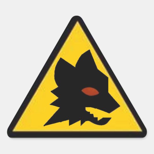Wolf Crossing Driehoek Sticker (Voorkant)