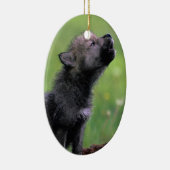 Wolf Cub Howling Keramisch Ornament (Rechts)
