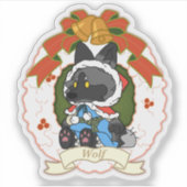 wolf Custom-Cut Vinyl Sticker (Devant)