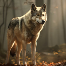 Wolf dans Sunlit Forest Clearing Jigsaw Puzzle Puz