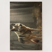 Wolf dans Sunlit Forest Clearing Jigsaw Puzzle Puz (Vertical)