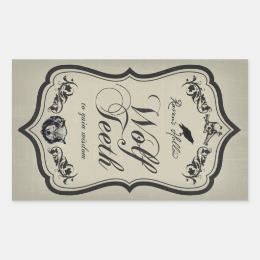 Wolf Dents Halloween Jar Sticker Étiquette (Devant)