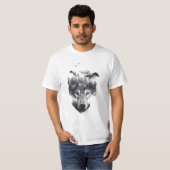 Wolf design Double Exposed T-shirt (Voorkant volledig)