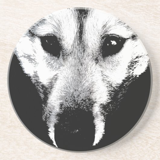 Wolf Dessous de verre Husky Wolf Dog Art Dessous d (Devant)