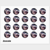 Wolf die door het universum glijdt ronde sticker (Vel)