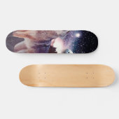 Wolf die door het universum glijdt skateboard (Horizontaal)