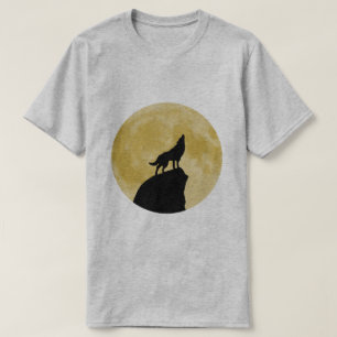 Wolf die naar de Maan huilt T-shirt