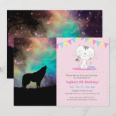 Wolf die naar het universum kijkt kaart (Voorkant / Achterkant)