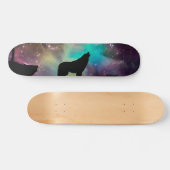 Wolf die naar het universum kijkt skateboard (Horizontaal)