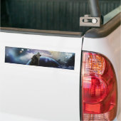 Wolf die op de maan huilt bumpersticker (Op Truck)