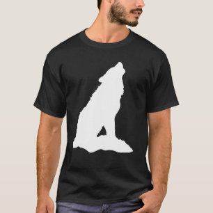 Wolf Dier Motief Gezicht Figuur Opdruk Wolfs Silho T-shirt