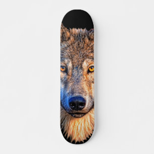 Wolf dierengezicht. Scale grijze wolf Skateboard