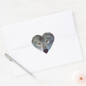 Wolf dierentuin hart sticker (Envelop)