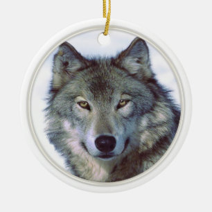 Wolf dierentuin keramisch ornament