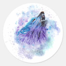 Wolf Dierlijke Kleuren Beste Gift Ronde Sticker