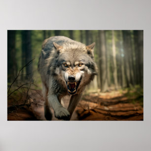 Wolf Dierlijke Natuur Majestueuze Wildernis Poster