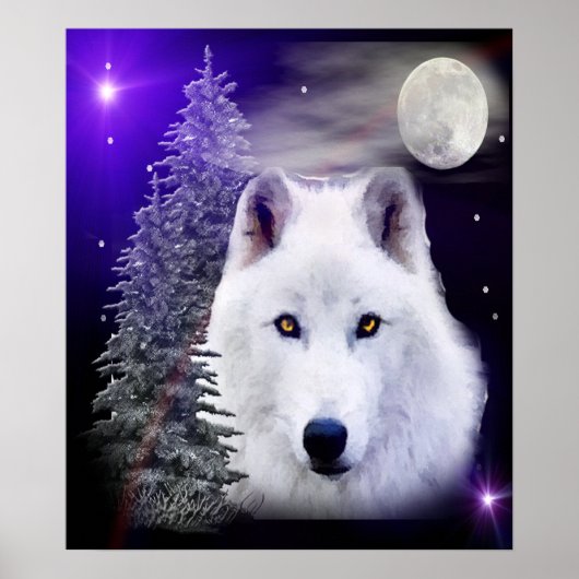 Wolf digitale kunst poster (Voorkant)