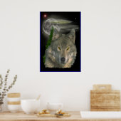 Wolf digitale kunst poster (Keuken)