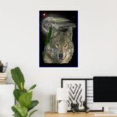 Wolf digitale kunst poster (Thuiskantoor)