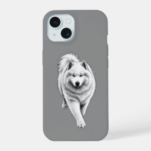 Wolf Dog Hoesje – Zwart-wit Husky Kunstwerk iPhone 15 Hoesje