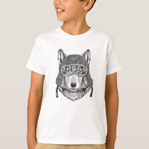 Wolf Dog Motorcycle Rider T-shirt