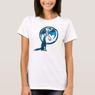 Wolf & Dragon blauw vrouwen wit t-shirt