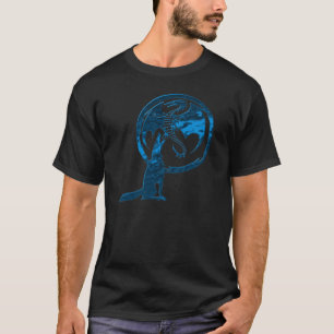 Wolf & Dragon blauw zwart t-shirt