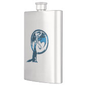 Wolf & Dragon blauwe roestvrij stalen kolf Flacon (Links)