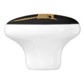 Wolf & Dragon Gold bouton en céramique noire (Côté)