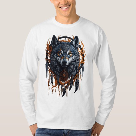 Wolf Dream Catcher T-shirt (Voorkant)