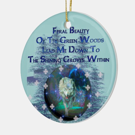 Wolf Dreams Gifts Keramisch Ornament (Links)
