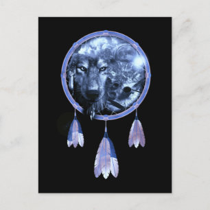Wolf Dreamweaver Moon Native American Wolves Briefkaart