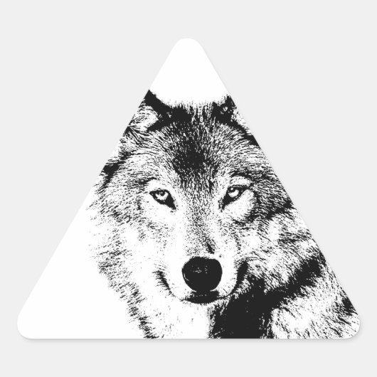Wolf Driehoek Sticker (Voorkant)