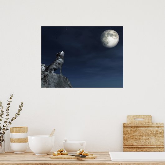 Wolf drogen poster (Keuken)