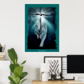 Wolf & Eagle Clan Gathering Wildlife Art Poster (Thuiskantoor)