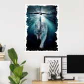Wolf & Eagle Wildlife Art Poster (Thuiskantoor)