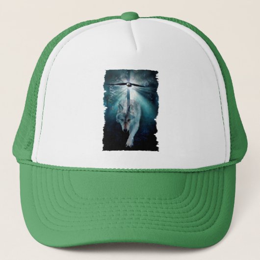 WOLF & EAGLE Wildlife Trucker Hat Trucker Pet (Voorkant)