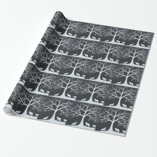 Wolf Eclipse Cadeaupapier (Uitgerold)