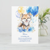 Wolf eerste verjaardag uitnodiging (Staand voorkant)