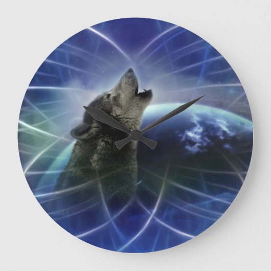 Wolf en de dromcatcher grote klok (Voorkant)