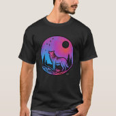 Wolf en de maan op metallic kleuren | t-shirt (Voorkant)
