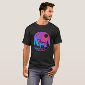 Wolf en de maan op metallic kleuren | t-shirt (Voorkant volledig)